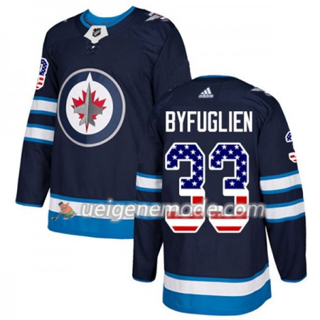 Herren Eishockey Winnipeg Jets Trikot Dustin Byfuglien 33 Adidas 2017-2018 Marineblau USA Flag Fashion Authentic